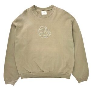 Palo Studios Stick Together Tan Brown Bambie Embroidered Crewneck Sweatshirt